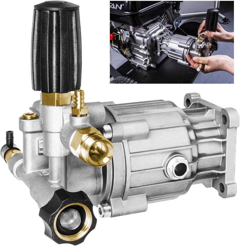 WOJET مضخة غسالة ضغط، عمود 3/4"، 3400 PSI 2.5 GPM، مضخة غسالة ضغط أفقية مع خاصية عدم التآكل، ذاتية الشفط، مجموعة مضخة غسالة ضغط بديلة لديوالت، سيمبسون، كرافتسمان، هوندا، جينيراك - Image 1